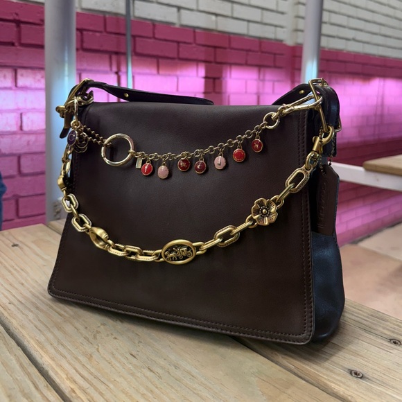 HOLD Coach Vintage Legacy West Shoulder Flap Bag 2001 Mahogany 9828 Costa Rica - Picture 3 of 16